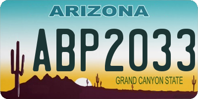 AZ license plate ABP2033