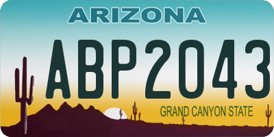 AZ license plate ABP2043