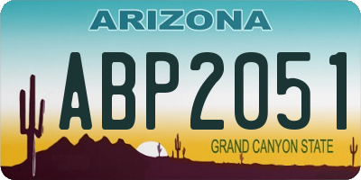 AZ license plate ABP2051
