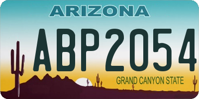 AZ license plate ABP2054