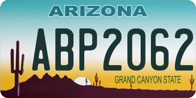 AZ license plate ABP2062