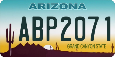 AZ license plate ABP2071