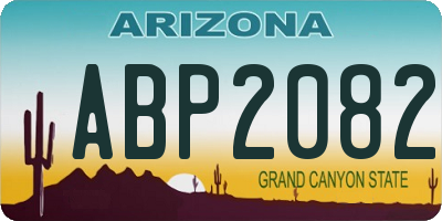 AZ license plate ABP2082