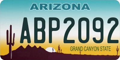 AZ license plate ABP2092