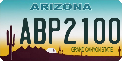 AZ license plate ABP2100
