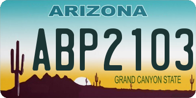 AZ license plate ABP2103