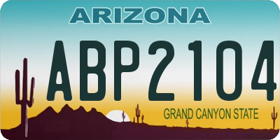 AZ license plate ABP2104