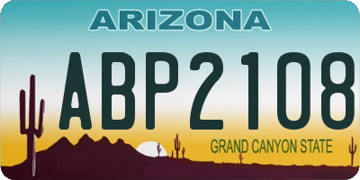 AZ license plate ABP2108