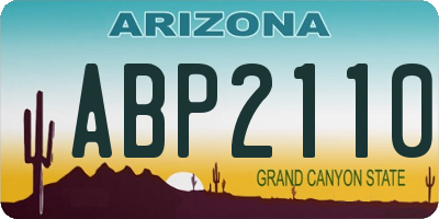 AZ license plate ABP2110