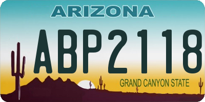 AZ license plate ABP2118