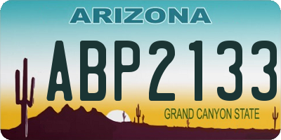 AZ license plate ABP2133