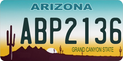 AZ license plate ABP2136