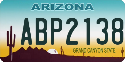 AZ license plate ABP2138