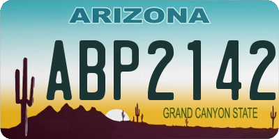 AZ license plate ABP2142