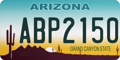 AZ license plate ABP2150