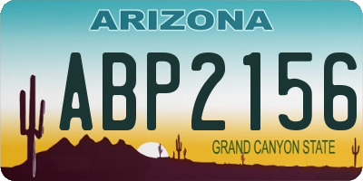 AZ license plate ABP2156