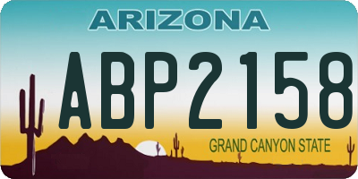 AZ license plate ABP2158