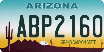 AZ license plate ABP2160