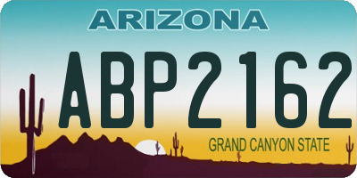 AZ license plate ABP2162