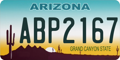AZ license plate ABP2167