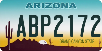 AZ license plate ABP2172