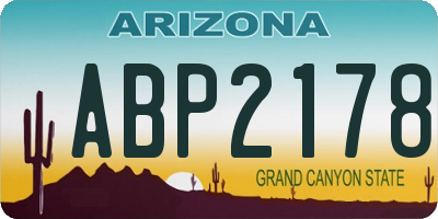 AZ license plate ABP2178