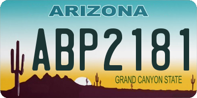 AZ license plate ABP2181