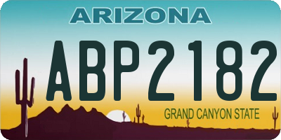 AZ license plate ABP2182