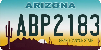 AZ license plate ABP2183
