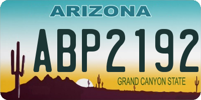 AZ license plate ABP2192