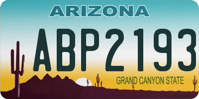 AZ license plate ABP2193