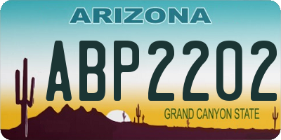 AZ license plate ABP2202