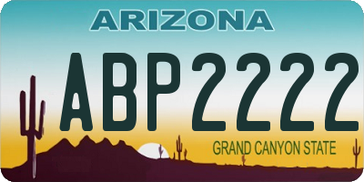 AZ license plate ABP2222