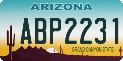 AZ license plate ABP2231