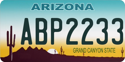 AZ license plate ABP2233