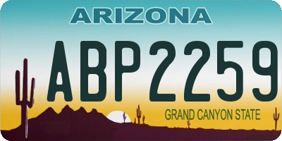 AZ license plate ABP2259