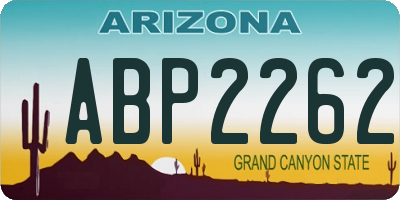 AZ license plate ABP2262