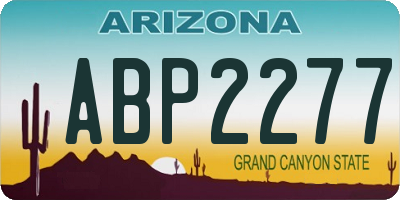 AZ license plate ABP2277