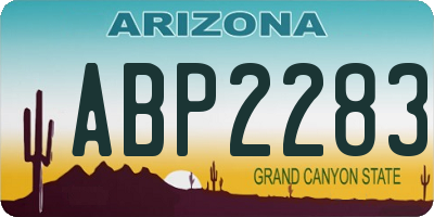 AZ license plate ABP2283