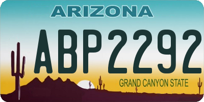AZ license plate ABP2292