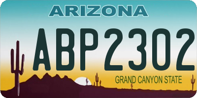 AZ license plate ABP2302