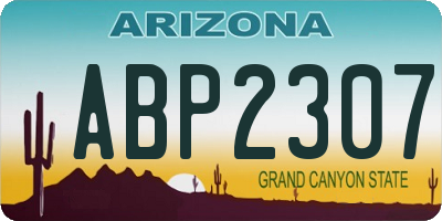 AZ license plate ABP2307
