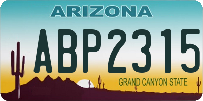 AZ license plate ABP2315