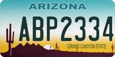 AZ license plate ABP2334