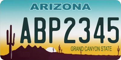 AZ license plate ABP2345