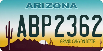 AZ license plate ABP2362