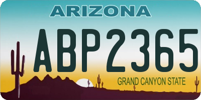 AZ license plate ABP2365