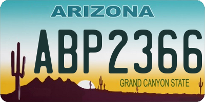 AZ license plate ABP2366