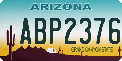 AZ license plate ABP2376