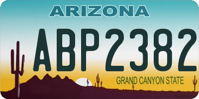AZ license plate ABP2382